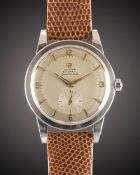 A GENTLEMAN'S LARGE SIZE STAINLESS STEEL OMEGA SEAMASTER AUTOMATIC WRIST WATCH CIRCA 1952, REF.