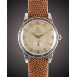 A GENTLEMAN'S LARGE SIZE STAINLESS STEEL OMEGA SEAMASTER AUTOMATIC WRIST WATCH CIRCA 1952, REF.