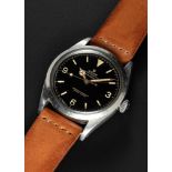 A RARE GENTLEMAN'S STAINLESS STEEL ROLEX OYSTER PERPETUAL EXPLORER WRIST WATCH CIRCA 1960, REF. 1016