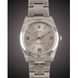 A GENTLEMAN'S STAINLESS STEEL ROLEX OYSTER PERPETUAL AIR KING "DOMINO'S" BRACELET WATCH DATED