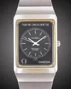 A GENTLEMAN'S STEEL & GOLD OMEGA MEGAQUARTZ 2400 MARINE CHRONOMETER BRACELET WATCH CIRCA 1978,