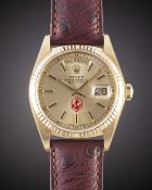 A GENTLEMAN'S 18K SOLID YELLOW GOLD ROLEX OYSTER PERPETUAL DAY DATE WRIST WATCH CIRCA 1979, REF.