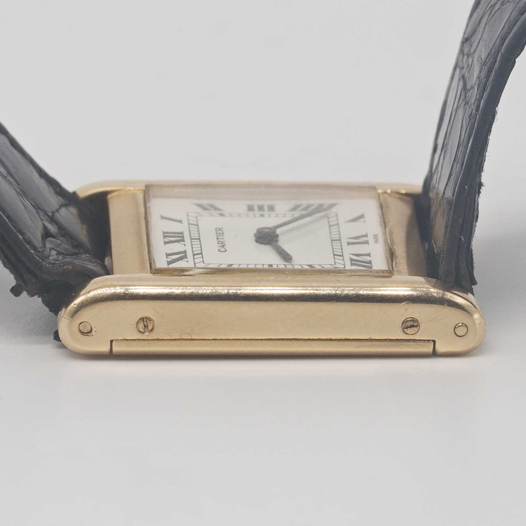 A GENTLEMAN'S SIZE 18K SOLID GOLD CARTIER PARIS TANK NORMALE WRIST WATCH CIRCA 1980s Movement: - Image 13 of 13