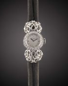 A FINE LADIES PLATINUM & DIAMOND VACHERON & CONSTANTIN COCKTAIL WRIST WATCH CIRCA 1930s, WITH