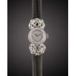 A FINE LADIES PLATINUM & DIAMOND VACHERON & CONSTANTIN COCKTAIL WRIST WATCH CIRCA 1930s, WITH