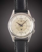 A RARE GENTLEMAN'S STAINLESS STEEL GUBELIN IPSOVOX ALARM WRIST WATCH CIRCA 1960s, E856 Movement: