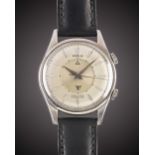 A RARE GENTLEMAN'S STAINLESS STEEL GUBELIN IPSOVOX ALARM WRIST WATCH CIRCA 1960s, E856 Movement: