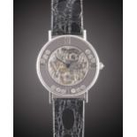 AN 18K SOLID WHITE GOLD CHOPARD "HAPPY SPORT" SKELETONISED WRIST WATCH CIRCA 1990s Movement:
