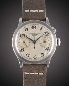 A RARE GENTLEMAN'S LARGE SIZE STAINLESS STEEL OMEGA WATCH CO TISSOT "33.3" CHRONOGRAPH WRIST WATCH