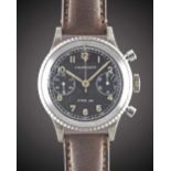 A GENTLEMAN'S FRENCH MILITARY AIR FORCE J. AURICOSTE TYPE 20 FLYBACK CHRONOGRAPH WRIST WATCH CIRCA