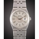 A GENTLEMAN'S STEEL & WHITE GOLD ROLEX OYSTERQUARTZ DATEJUST BRACELET WATCH CIRCA 1990, REF. 17014