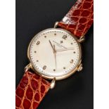 A RARE GENTLEMAN'S LARGE SIZE 18K SOLID ROSE GOLD VACHERON & CONSTANTIN WRIST WATCH CIRCA 1950, WITH