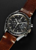 A RARE GENTLEMAN'S STAINLESS STEEL OMEGA SPEEDMASTER PROFESSIONAL "PRE MOON" CHRONOGRAPH WRIST WATCH