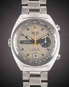 A GENTLEMAN'S STAINLESS STEEL HEUER CARRERA AUTOMATIC CHRONOGRAPH BRACELET WATCH CIRCA 1972, REF.