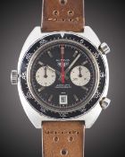 A GENTLEMAN'S STAINLESS STEEL HEUER AUTAVIA CHRONOGRAPH WRIST WATCH CIRCA 1970s, REF. 1163 "