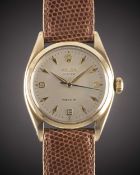 A GENTLEMAN'S 9CT SOLID GOLD ROLEX OYSTER PRECISION WRIST WATCH CIRCA 1959, REF. 6426 WITH 3-6-9 "