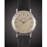 A RARE GENTLEMAN'S PLATINUM IWC SCHAFFHAUSEN WRIST WATCH CIRCA 1960, KNOWN TO HAVE BEEN MADE FOR THE