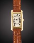 A RARE 18K SOLID GOLD CARTIER TANK AMERICAINE WRIST WATCH CIRCA 1947 Movement: 18J, manual wind,