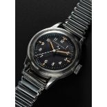 A VERY RARE GENTLEMAN'S STAINLESS STEEL BRITISH MILITARY IWC MARK 11 RAF PILOTS BRACELET WATCH DATED