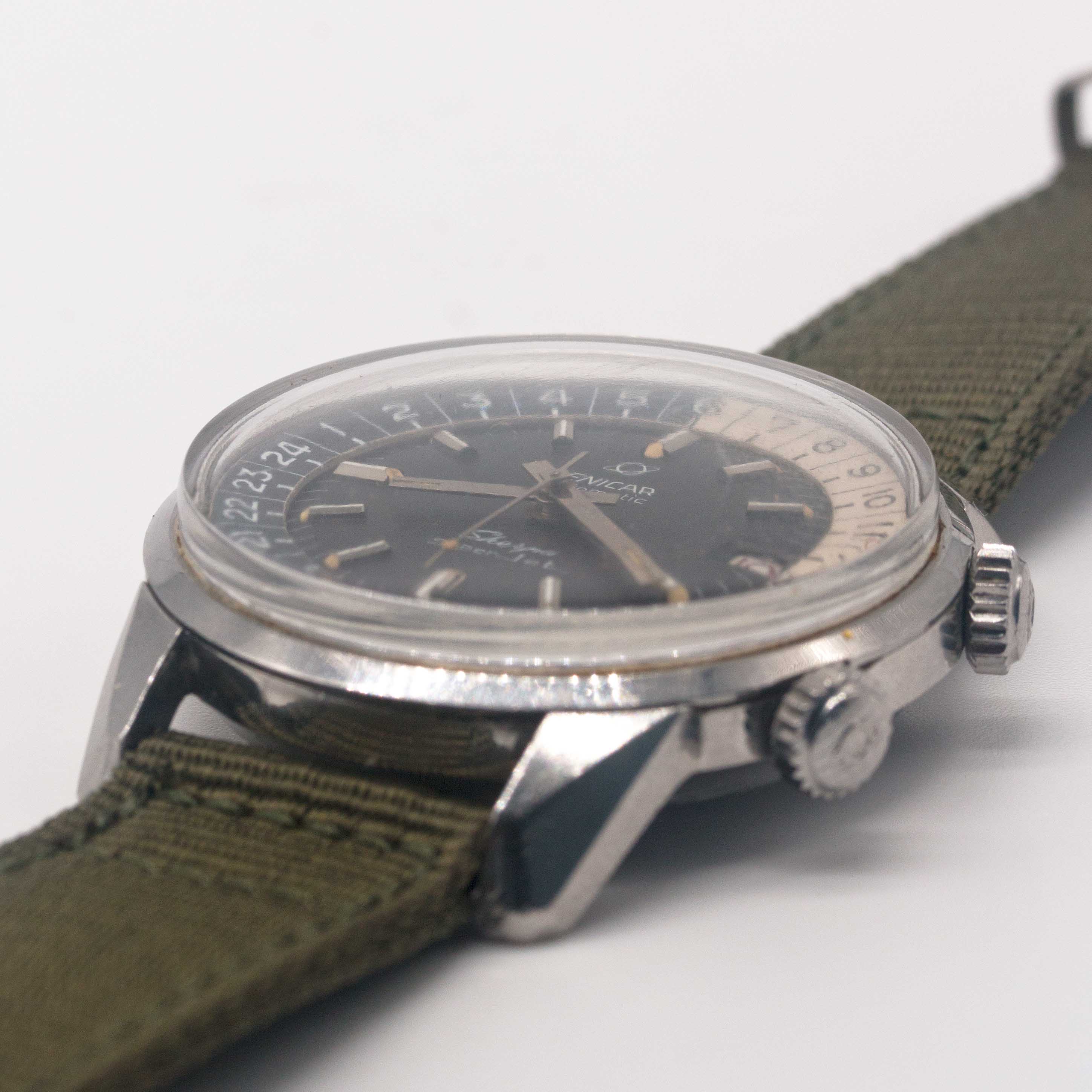 A GENTLEMAN'S STAINLESS STEEL ENICAR SHERPA SUPER JET GMT WRIST WATCH CIRCA 1960s, REF. 146/003 WITH - Image 3 of 8