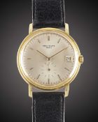 A GENTLEMAN'S 18K SOLID GOLD PATEK PHILIPPE CALATRAVA AUTOMATIC WRIST WATCH CIRCA 1960s, REF. 3445