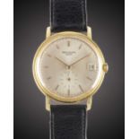 A GENTLEMAN'S 18K SOLID GOLD PATEK PHILIPPE CALATRAVA AUTOMATIC WRIST WATCH CIRCA 1960s, REF. 3445