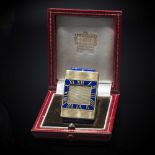 A RARE 18K SOLID GOLD & BLUE ENAMEL ART DECO CARTIER PURSE WATCH CIRCA 1920s, CONCEALED DIAL WITH