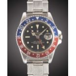 A GENTLEMAN'S STAINLESS STEEL ROLEX OYSTER PERPETUAL GMT MASTER BRACELET WATCH CIRCA 1963, REF. 1675