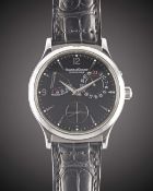 A GENTLEMAN'S STAINLESS STEEL JAEGER LECOULTRE MASTER RESERVE DE MARCHE AUTOMATIQUE WRIST WATCH