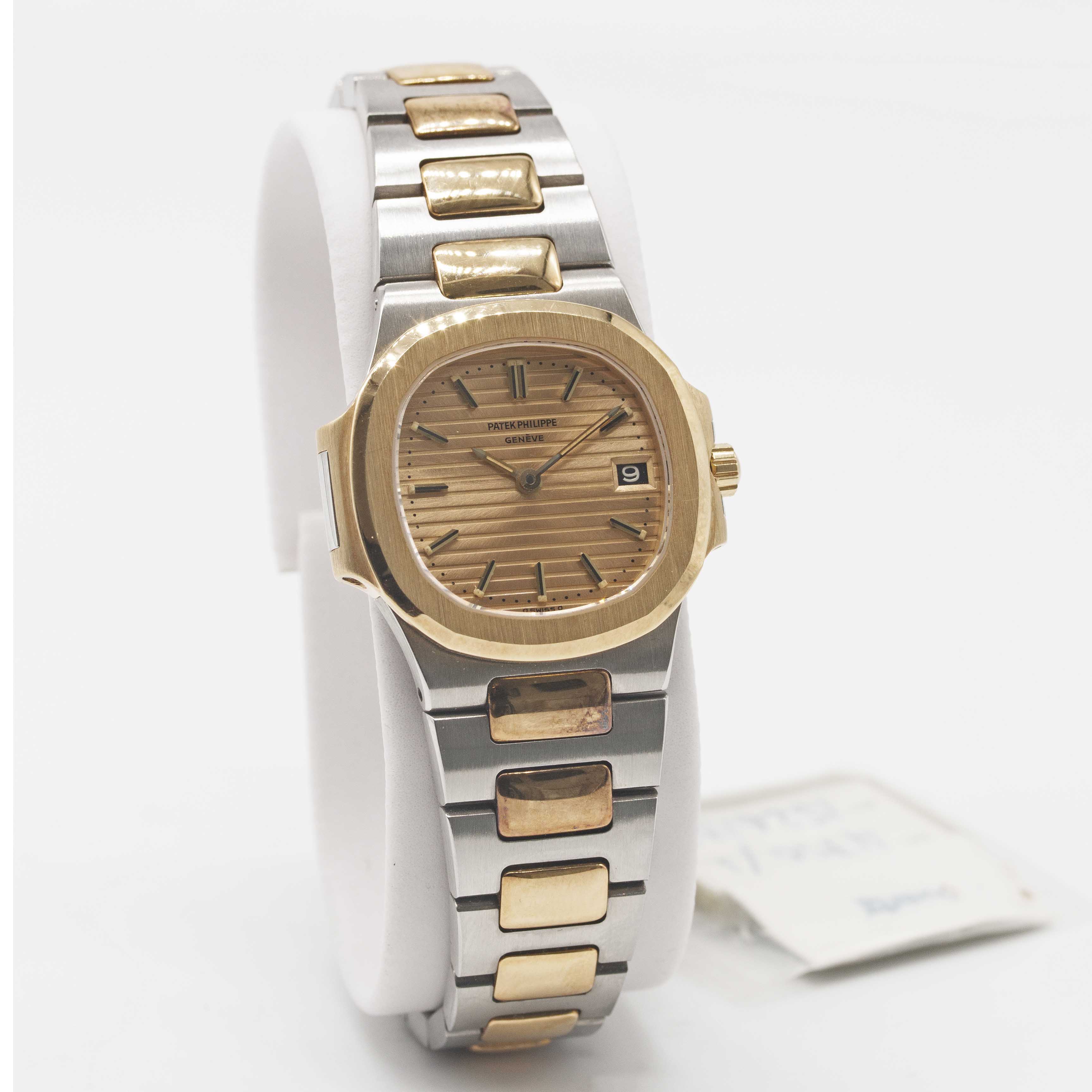 A RARE LADIES "NOS" STEEL & GOLD PATEK PHILIPPE NAUTILUS BRACELET WATCH CIRCA 1980s, REF. 4700/1 - Image 6 of 12