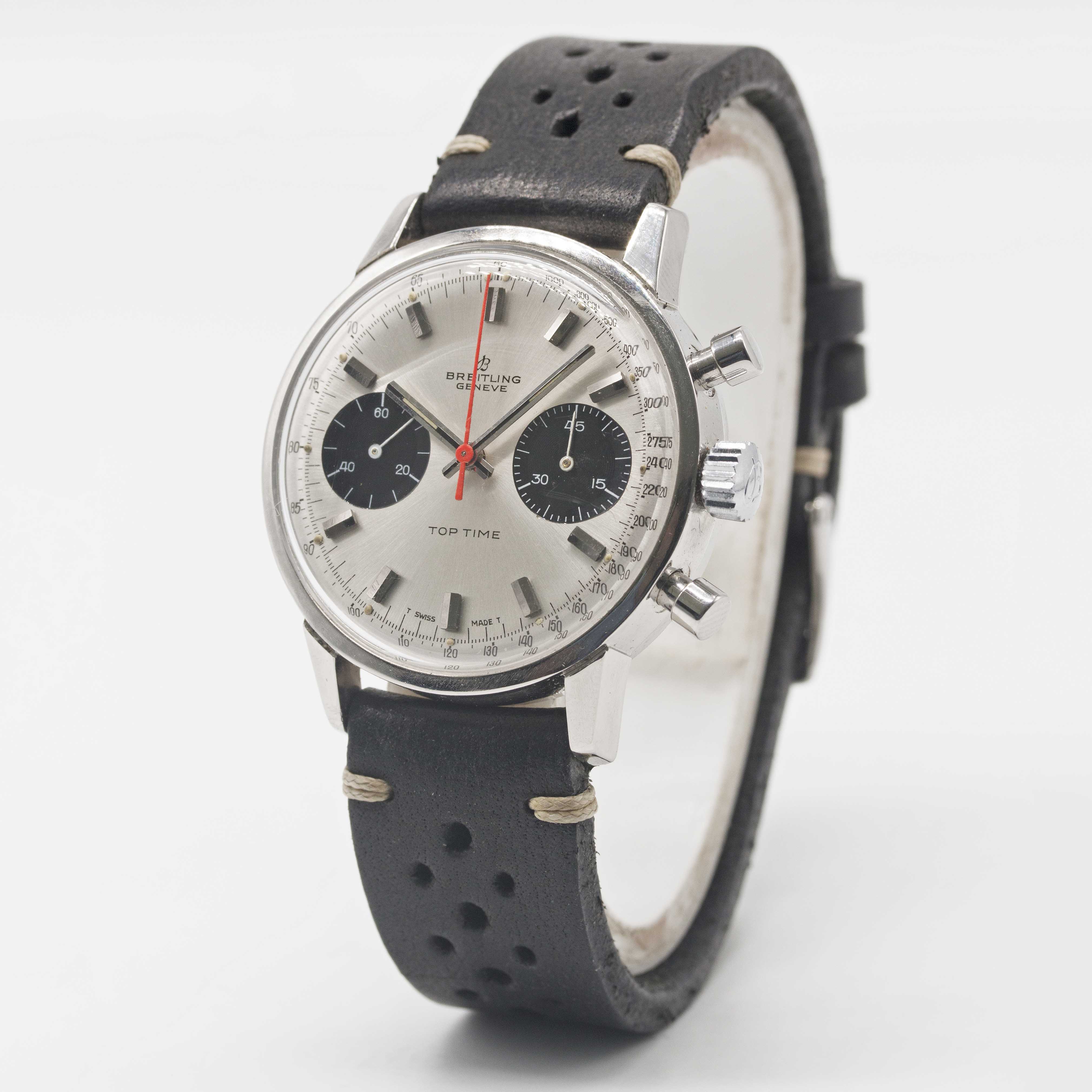 A GENTLEMAN'S STAINLESS STEEL BREITLING TOP TIME CHRONOGRAPH WRIST WATCH CIRCA 1969, REF. 2002-33 - Image 4 of 9