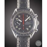 A GENTLEMAN'S STAINLESS STEEL OMEGA SPEEDMASTER AUTOMATIC CHRONOGRAPH WRIST WATCH CIRCA 1997