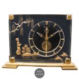A JAEGER LECOULTRE TABLE CLOCK  CIRCA 1960s WITH "STICK" MOVEMENT & CHINOISERIE DECORATION Movement: