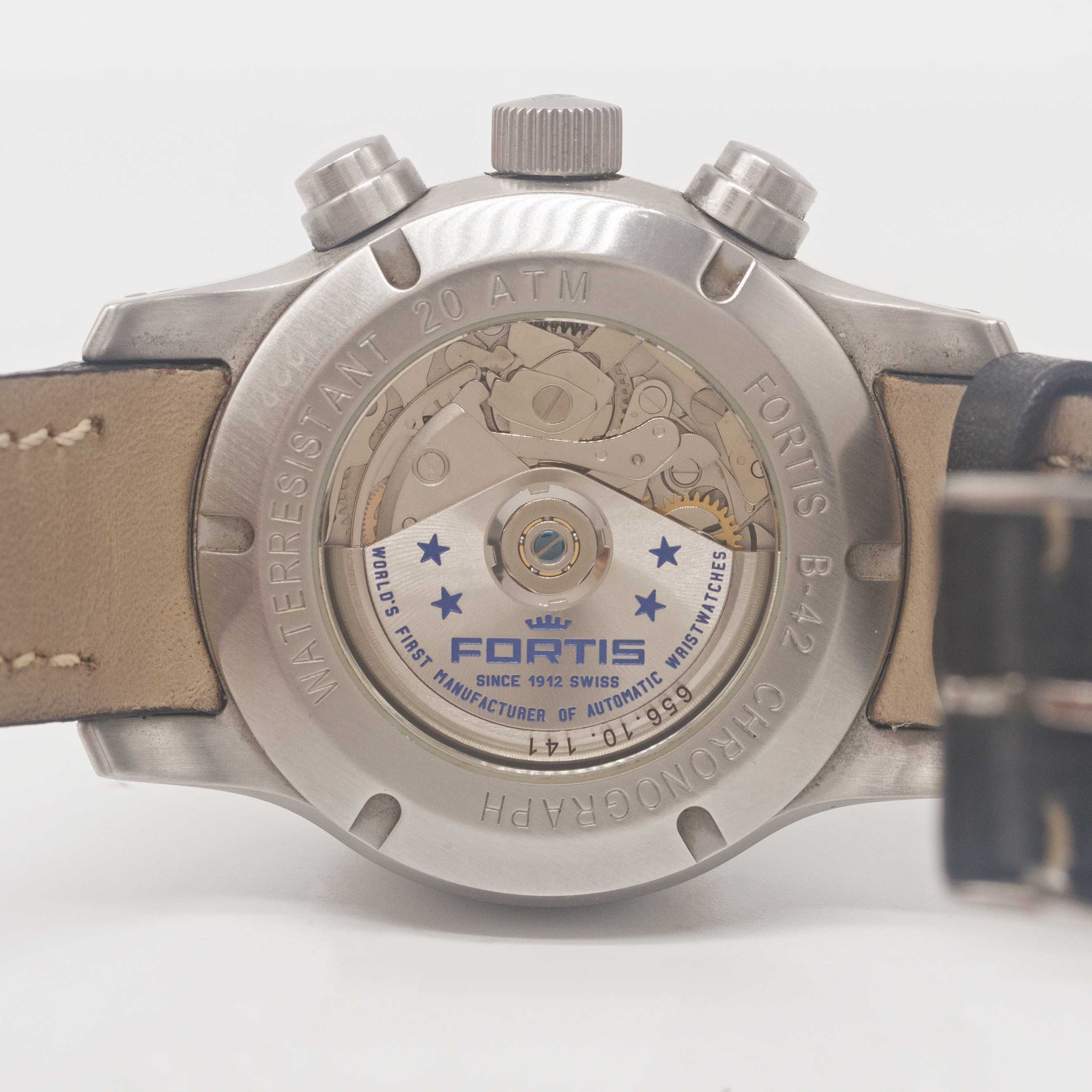 A GENTLEMAN'S STAINLESS STEEL FORTIS B-42 AUTOMATIC CHRONOGRAPH WRIST WATCH DATED 2008, REF. 656. - Image 6 of 6