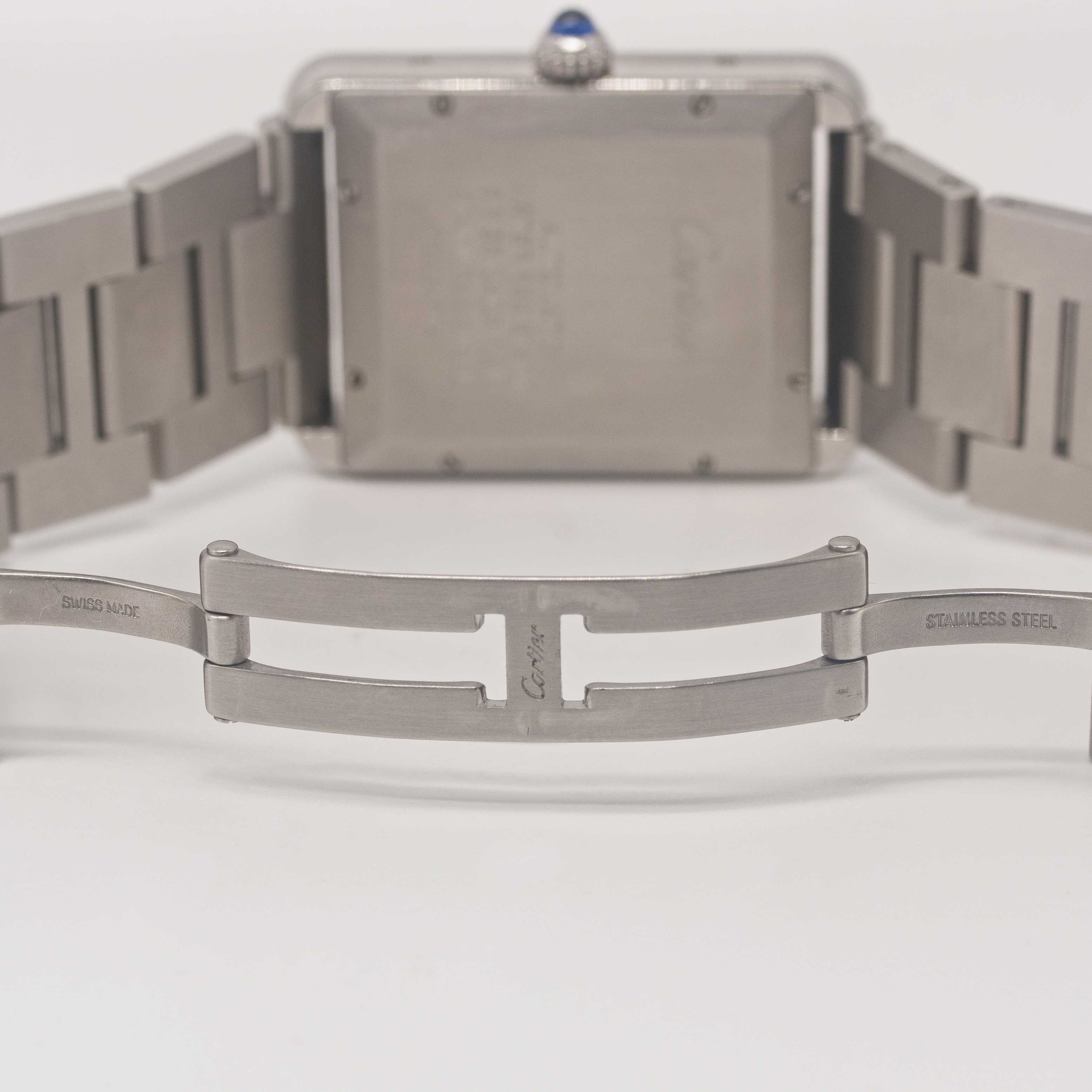 A GENTLEMAN'S LARGE SIZE STAINLESS STEEL CARTIER TANK SOLO XL AUTOMATIC BRACELET WATCH CIRCA 2010, - Image 7 of 7