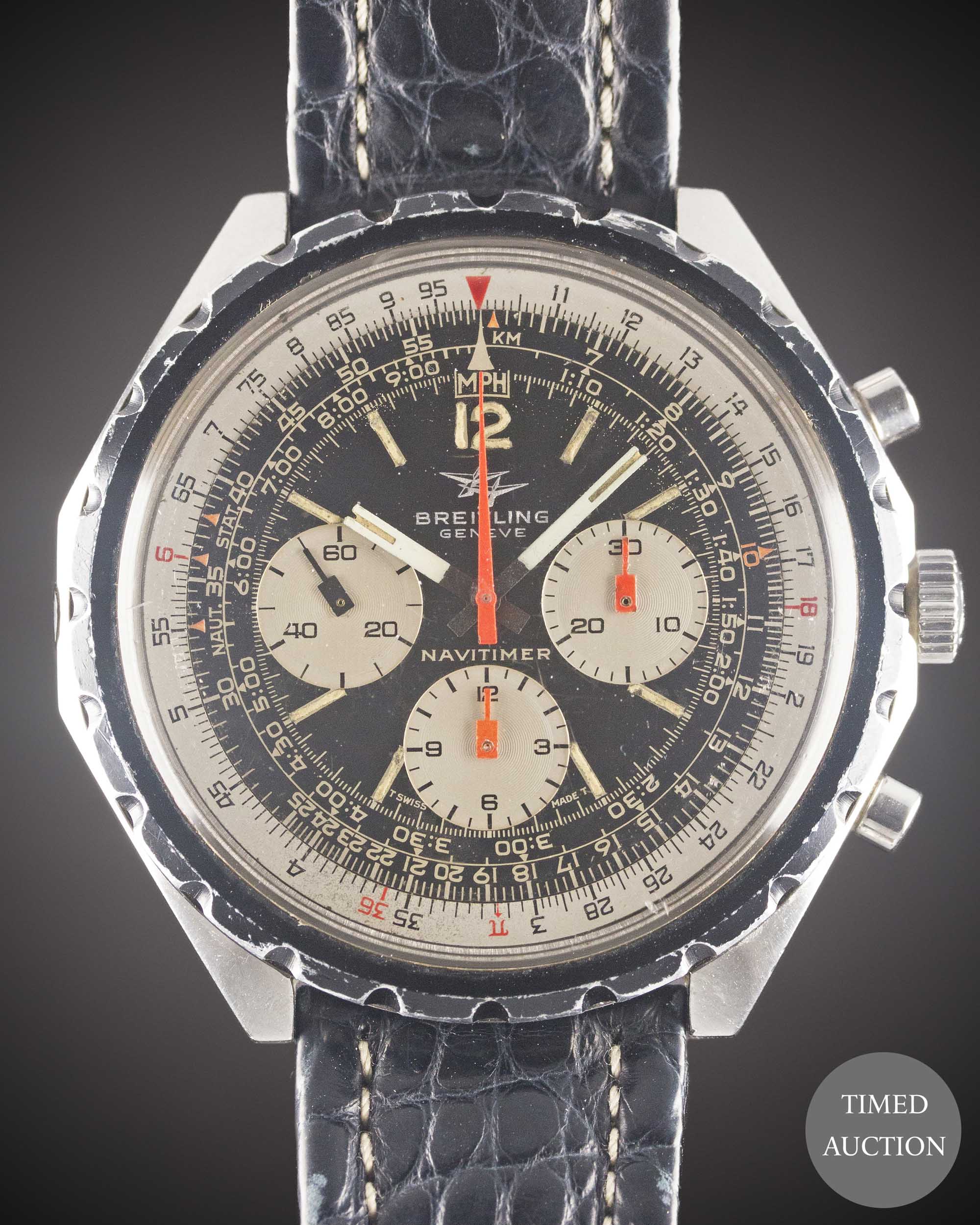 A GENTLEMAN'S STAINLESS STEEL BREITLING NAVITIMER CHRONOGRAPH WRIST WATCH CIRCA 1968, REF. 0816