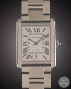 A GENTLEMAN'S LARGE SIZE STAINLESS STEEL CARTIER TANK SOLO XL AUTOMATIC BRACELET WATCH CIRCA 2010,