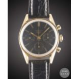 A RARE GENTLEMAN'S GOLD PLATED HEUER CARRERA CHRONOGRAPH WRIST WATCH CIRCA 1960s, REF. 2448N