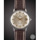 A GENTLEMAN'S STAINLESS STEEL OMEGA SEAMASTER AUTOMATIC DATE WRIST WATCH CIRCA 1964, REF. 166.001