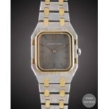 A MID SIZE STEEL & GOLD AUDEMARS PIGUET ROYAL OAK "RECTANGULAR" BRACELET WATCH CIRCA 1980s, WITH