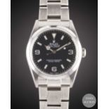 A GENTLEMAN'S STAINLESS STEEL ROLEX OYSTER PERPETUAL EXPLORER BRACELET WATCH CIRCA 2008, REF. 114270