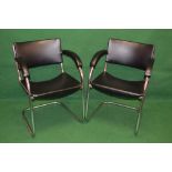 Pair of PEL 1930's modernist Art Deco SP9 cantilever armchairs in tubular steel each with makers