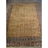 Green ground rug having red and black decoration - 145" x 111"