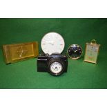 Group of five desk clocks to include: Seth Thomas Quartzmatic, West German Mercedes,