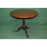 Mahogany circular tip top occasional table having bird cage movement,