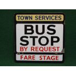 Double sided enamel sign for Eastbourne Corporation Town Services Bus Stop,