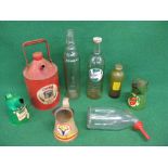 Euston oil can, Castrol, Snowdrift and Shell oil pourers, Lucas top up bottle together with Esso,