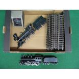 Rivarossi, two O gauge 12 volt DC locomotives and tenders (4-4-0 and 4-6-0) with H&M controller,