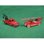 Two 1950's French Dinky models to comprise: No. 32D Delahaye Fire Escape with white tyres and No.