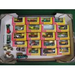 Box of 1960's Matchbox Models of Yesteryear cars in pink and yellow window boxes to comprise: Y1,